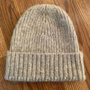 Wool Knit Beanie in Neutral Wheat by BARE Knitwear